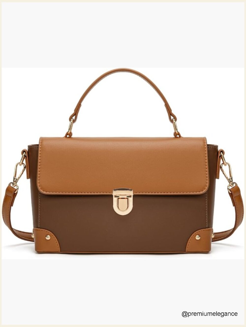 Small Crossbody Purse Square Top Handle Satchel with Push Lock